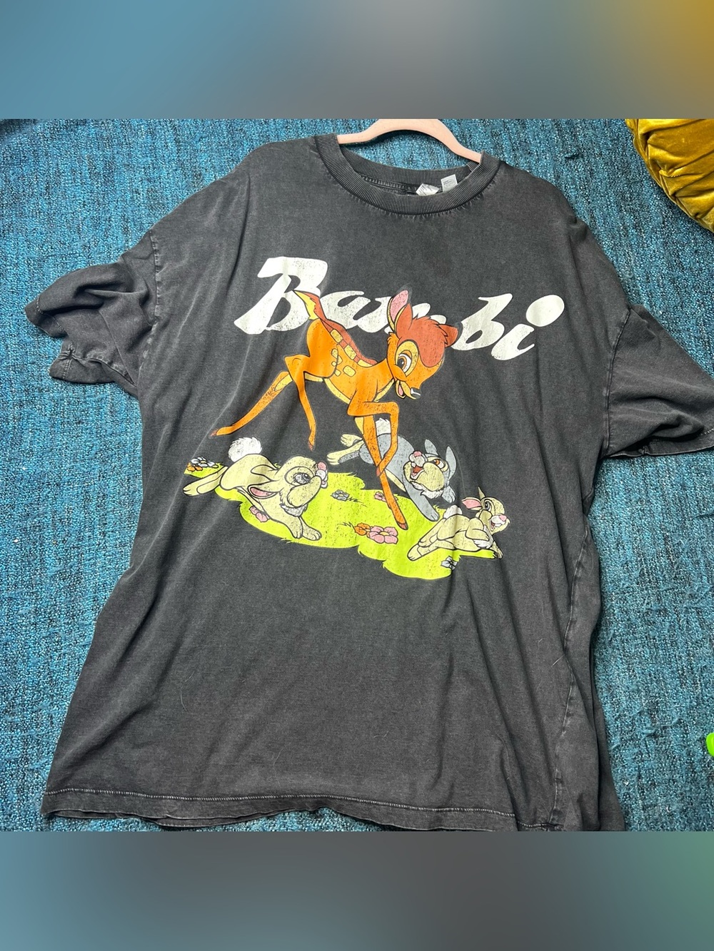 Divided by H&M Bambi Disney Oversized Baggy T-Shirt in Gray Women's Size Medium